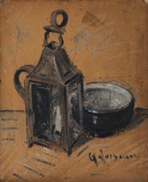 Die Laterne. Öl auf by Holz Gustave Loiseau , Lantern Common