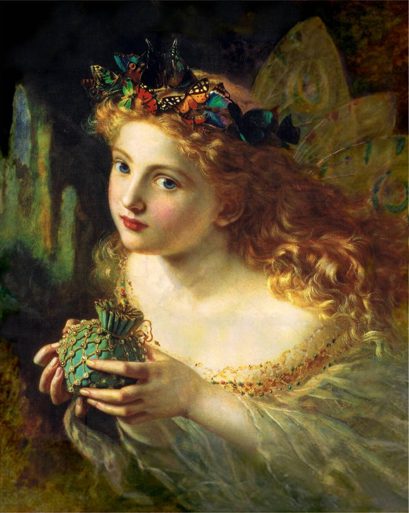 Sophie Gengembre Anderson (1823-1903) Take the Fair Face of Woman, and Gently Suspending, With Butterflies, Flowers, and Jewels Attending, Thus Your Fairy is Made of Most Beautiful Things Technique Oil on canvas, Faerie Tradition