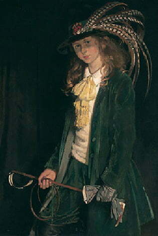 William Orpen (1878 - 1931) Title Portrait of Gardenia St. George with riding crop, Hunter's Outfit, masterwork