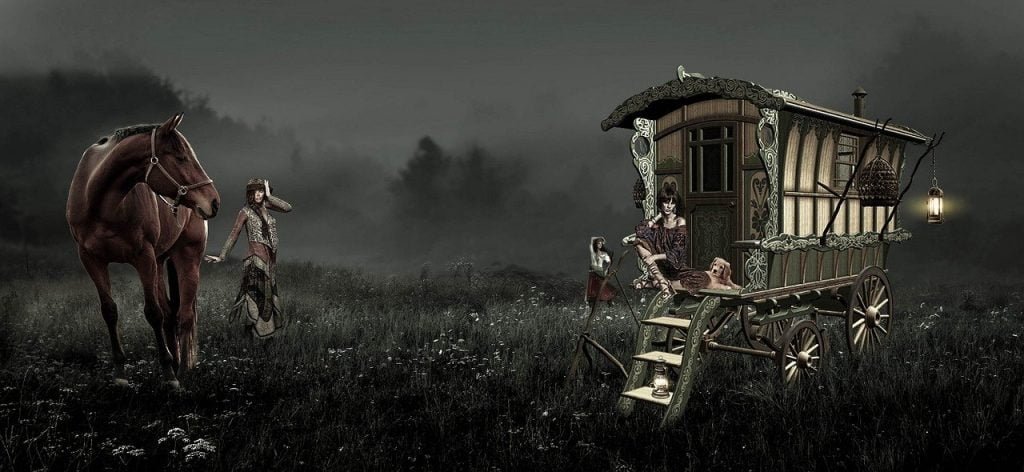 fantasy, gypsy, meadow