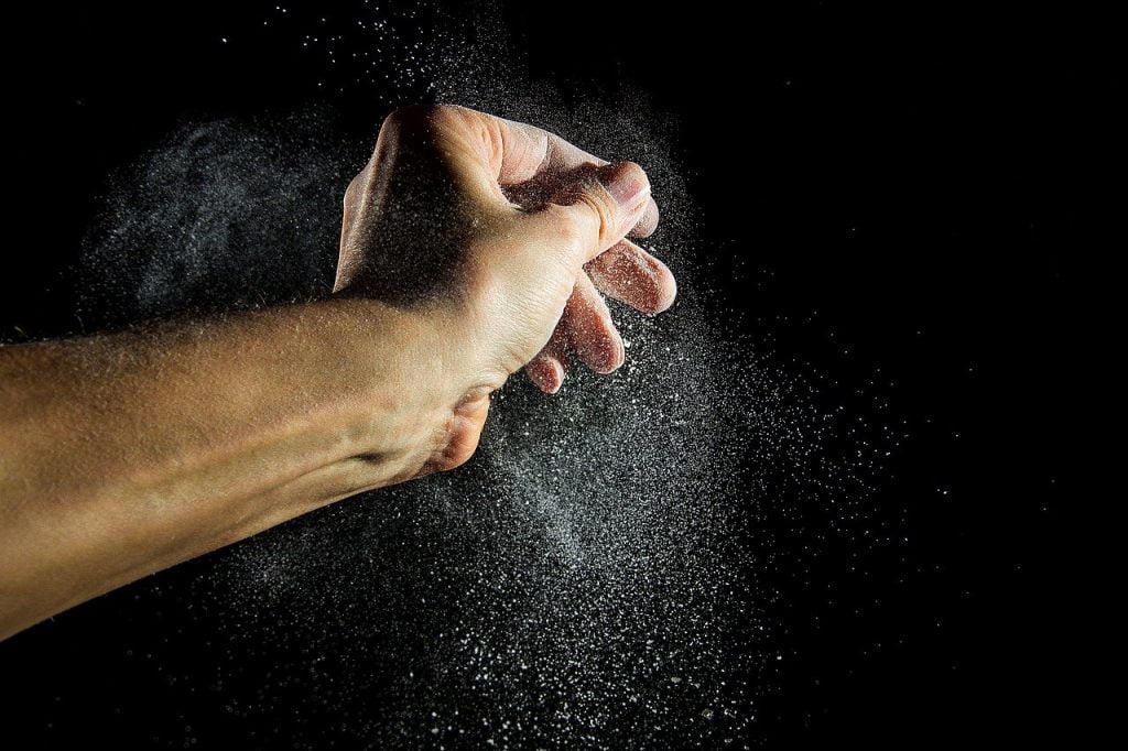 flour dust, flour, hand, Powder