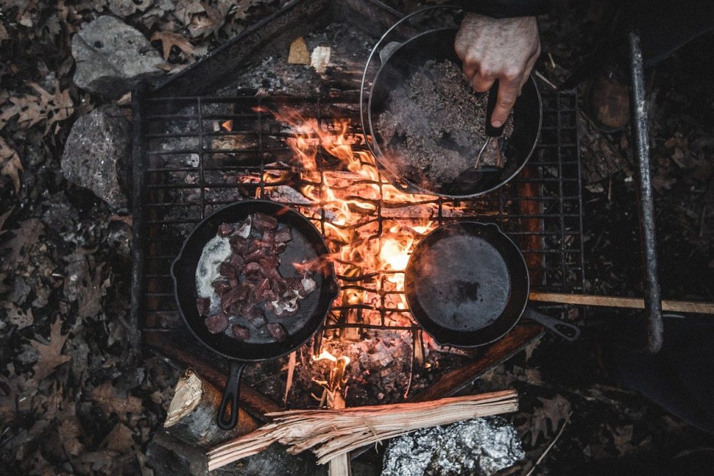 grill, camp, food, Cooking Kit
