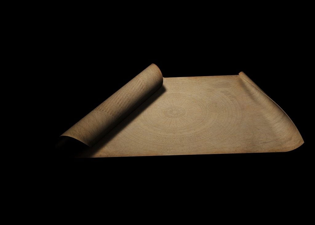 scroll, map, treasure map, Parchment sheet