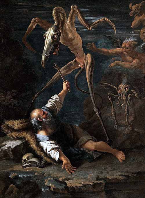 The Temptation of St. Anthony by Salvator Rosa, Daemon, Meladaemon