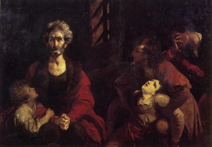 Sir Joshua Reynolds. Ugolino and His Children..1770s. Oil on canvas. 125.7 x 176.5 sm. Knole, Kent, UK. Domain Hunger