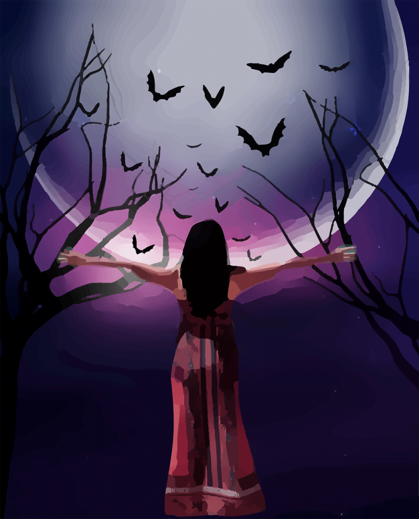 woman, fantasy, full moon, Witch Tradition, Chovihani