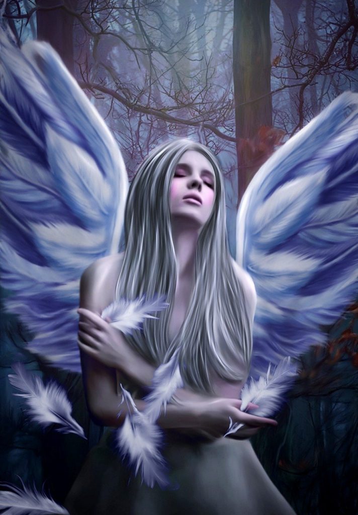 angel, forest, fantasy, Murmur