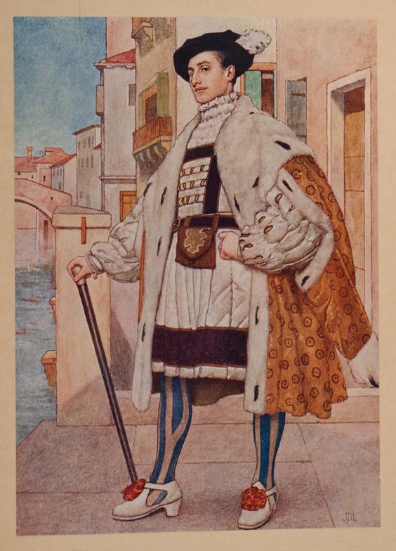 Bassanio. James D. Linton, from Shakespeares comedy of the merchant  of Venice, New York, London, 1914. Noble