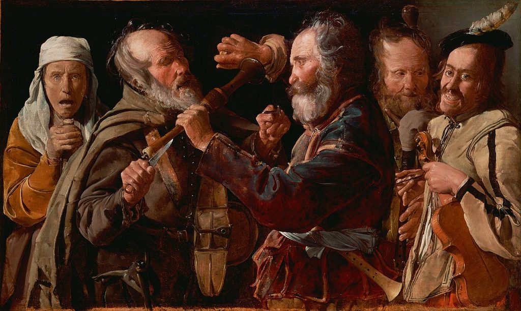 Brawl, By Georges de La Tour (French, 1593 - 1652) (1593 - 1652) – artist (French)Details of artist on Google Art Project - fgHS5adsdubLnw at Google Cultural Institute maximum zoom level, Public Domain, https://commons.wikimedia.org/w/index.php?curid=21991305