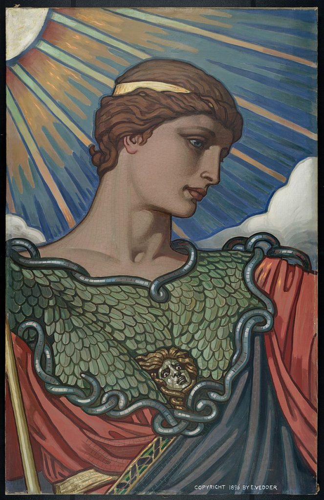 By Elihu Vedder - Library of Congress, Prints & Photographs Division, LC-DIG-ppmsca-10839 (digital file from original painting), Public Domain, https://commons.wikimedia.org/w/index.php?curid=2453578, Mark of Athena