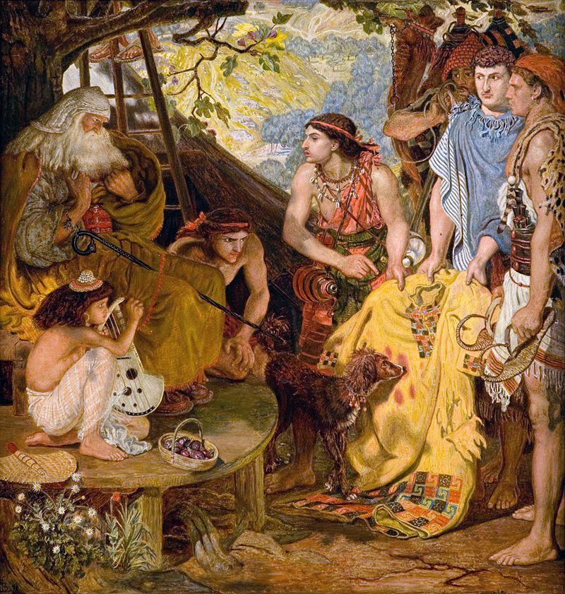 By Ford Madox Brown - [1], Public Domain, https://commons.wikimedia.org/w/index.php?curid=18427073, Robe of Scintillating Colors