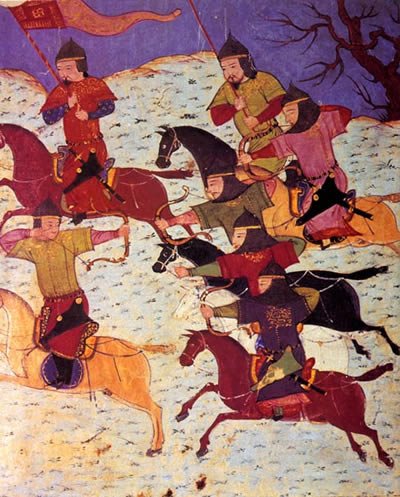 By Sayf al-Vâhidî. Hérât. Afghanistan - http://afe.easia.columbia.edu/mongols/pop//conquests/cavalry_pop.htm, Public Domain, https://commons.wikimedia.org/w/index.php?curid=1624531, Mounted Archery 