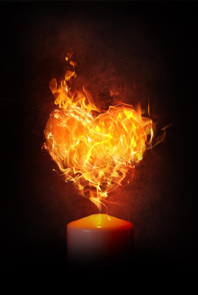 heart, fire, flame, Sun Candle of Wisdom