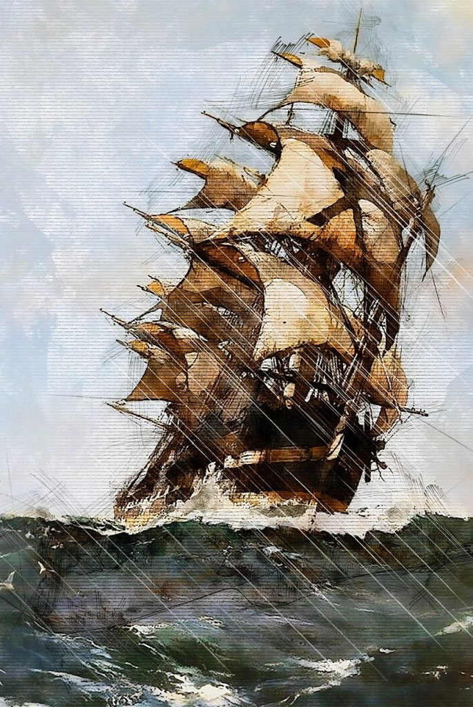 sailing ship, mast, boat, Great Captain