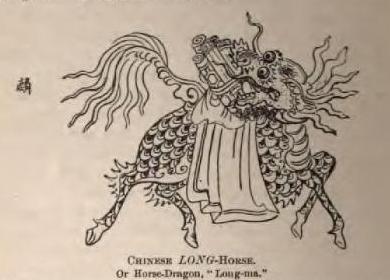 By An unknown Chinese artist - Reproduced in Laurence Austine Waddell, "The Buddhism of Tibet: Or Lamaism, with Its Mystic Cults, Symbolism and Mythology, ...", Public Domain, https://commons.wikimedia.org/w/index.php?curid=8949849, Dragon Horse