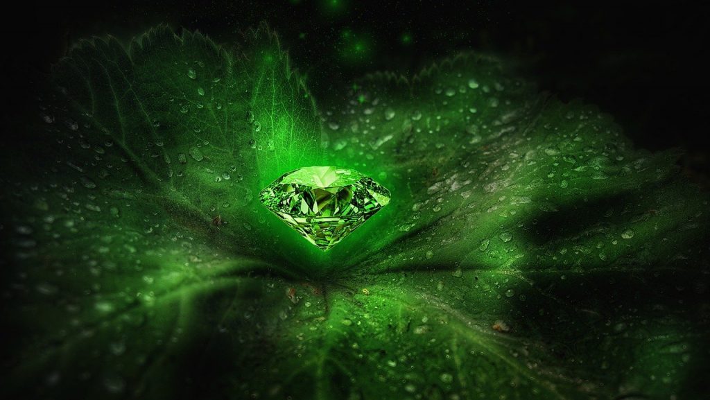 green, leaf, gem, Emerald Burst