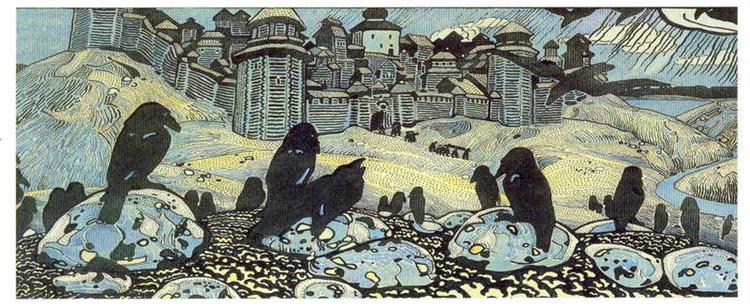 "Ominous" Date (1901) Nicholas Roerich (1874-1947), Murder of Crows