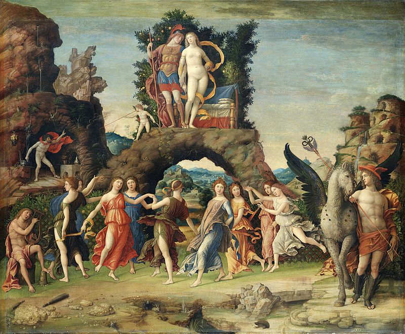 By Andrea Mantegna - Retouched from File:La Parnasse, by Andrea Mantegna, from C2RMF.jpg, originally C2RMF: Galerie de tableaux en très haute définition: image page, Public Domain, https://commons.wikimedia.org/w/index.php?curid=15708772