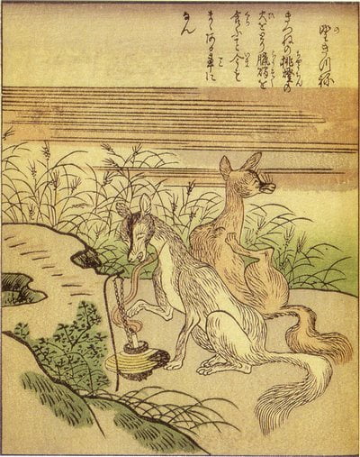 By Takehara Shunsen (竹原春泉, Japanese) - scanned from ISBN 4-0438-3001-7., Public Domain, https://commons.wikimedia.org/w/index.php?curid=2662630, Oni, Nogitsune