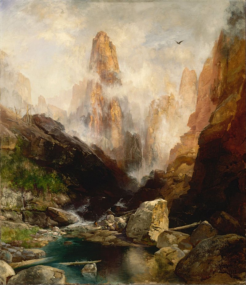 Power of Nature, By Thomas Moran - wAEEsRM1TAc6jw at Google Cultural Institute maximum zoom level, Public Domain, https://commons.wikimedia.org/w/index.php?curid=22126498