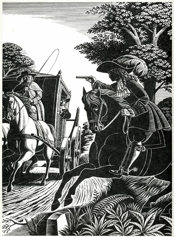 The Wicked Lady - illustration by Eric Fraser from Folklore Myths and Legends of Britain (1973). Lady Katherine Ferrers