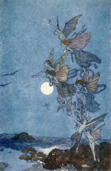 Elves and Fairies, illustration for The Tempest, by Edmund Dulac. Pillywiggin