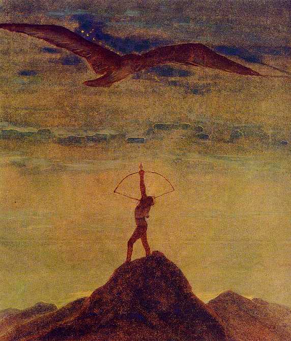 By Mikalojus Konstantinas Čiurlionis - Grigas, Osvaldas. The Zodiac. M.K.Ciurlionis Painting Gallery. Vilnius Lyceum. Retrieved on 2008-01-01., Public Domain, https://commons.wikimedia.org/w/index.php?curid=2278087, Arrow of Slaying