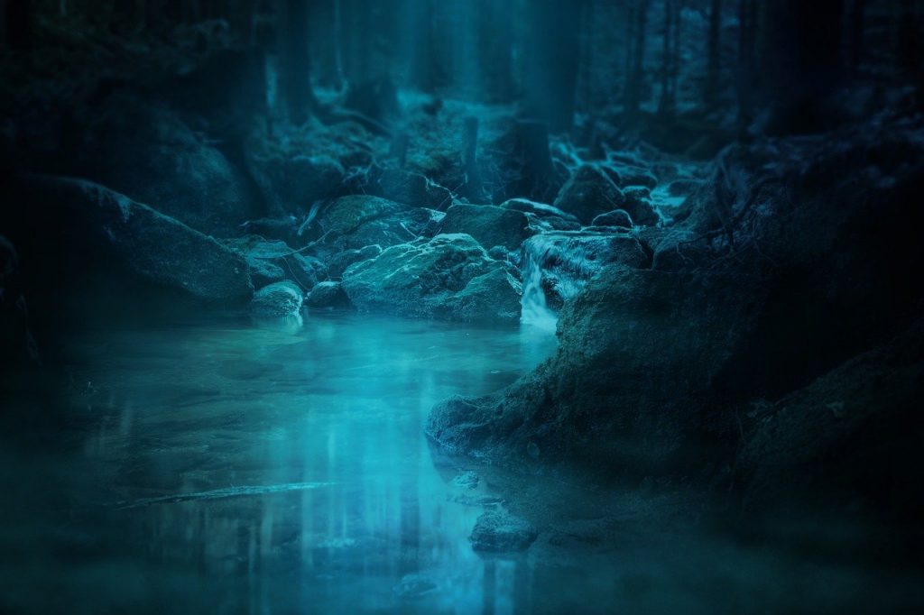 forest, waterfall, bach, Lunar Armor