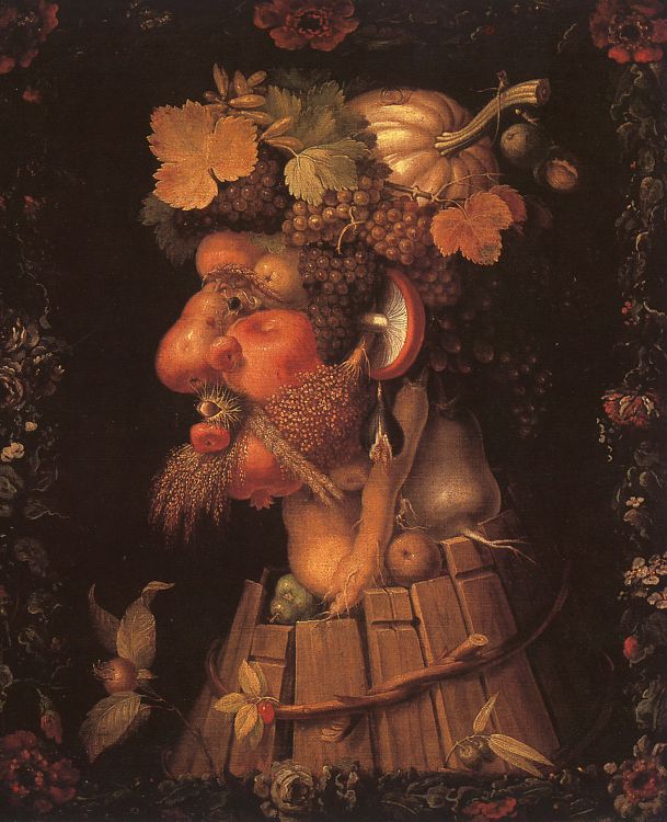 By Giuseppe Arcimboldo - Transferred from en.wikipedia; transferred to Commons by User:Sreejithk2000 using CommonsHelper. Original uploader was Drewwiki at en.wikipedia, 30 January 2007 (original upload date), Public Domain, https://commons.wikimedia.org/w/index.php?curid=12000616, The Seasons