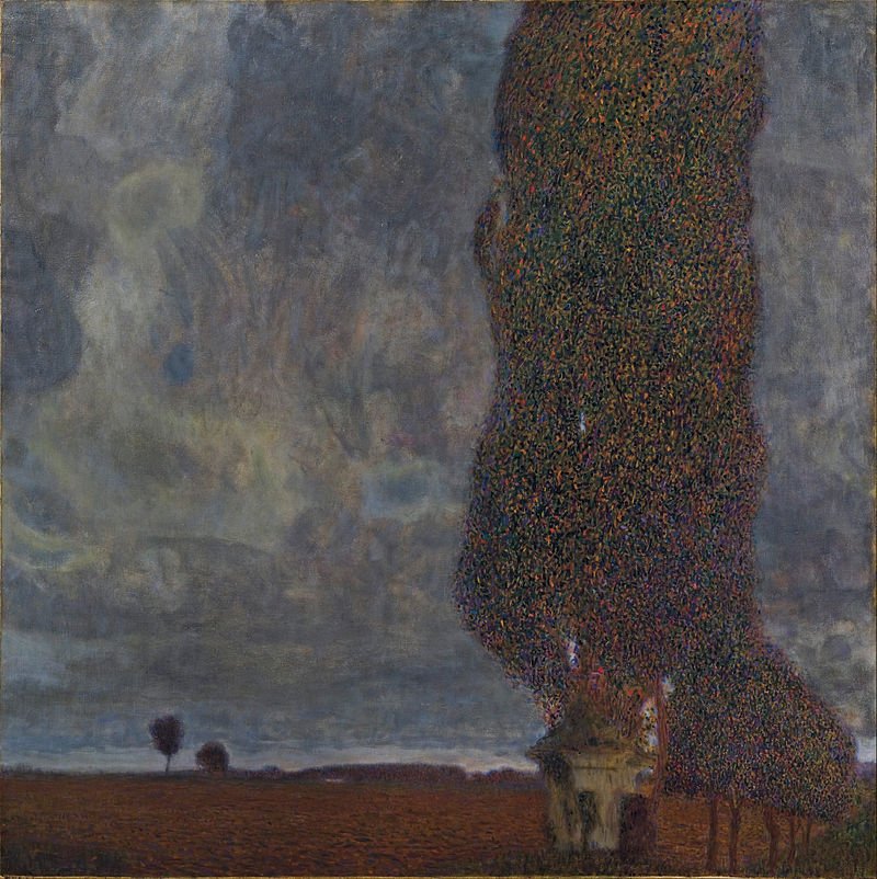 By Gustav Klimt - 4wGCEld8AjPivA at Google Cultural Institute maximum zoom level, Public Domain, https://commons.wikimedia.org/w/index.php?curid=22007362, Sleet Storm