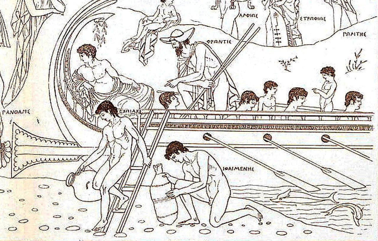 Ancient Greek red-figure vase scene used as the Phrontis illustration