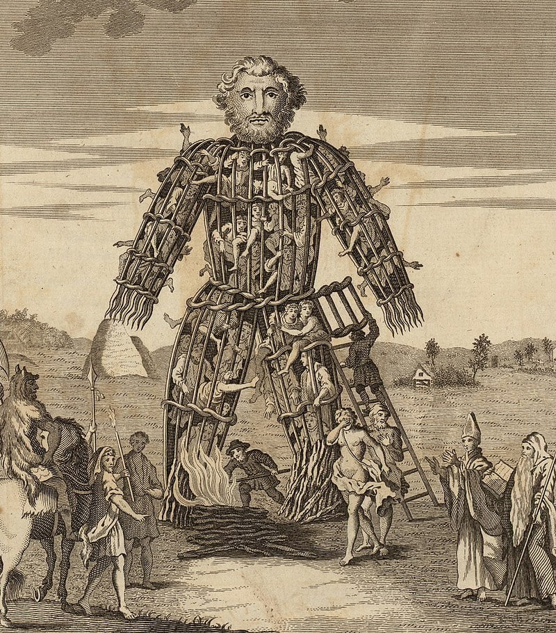 By Thomas Pennant; cropped by Beyond My Ken (talk) 01:05, 6 July 2020 (UTC) - This image is available from the National Library of Wales, Public Domain, https://commons.wikimedia.org/w/index.php?curid=91950404, Druidic Sacrifices
