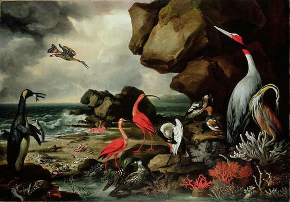 By Philip Reinagle (1749-1833) - http://www.kunstkopie.de/a/reinagle-philip/apenguinapairofflamingoes.html, Public Domain, https://commons.wikimedia.org/w/index.php?curid=12171151, Fiendish, Crane Giant