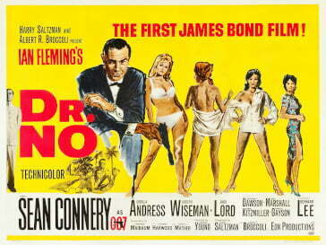 Doctor No, By David Chasman & Mitchell Hooks - IMP Awards original U.K. quad poster., Fair use, https://en.wikipedia.org/w/index.php?curid=37355469, Doctor No