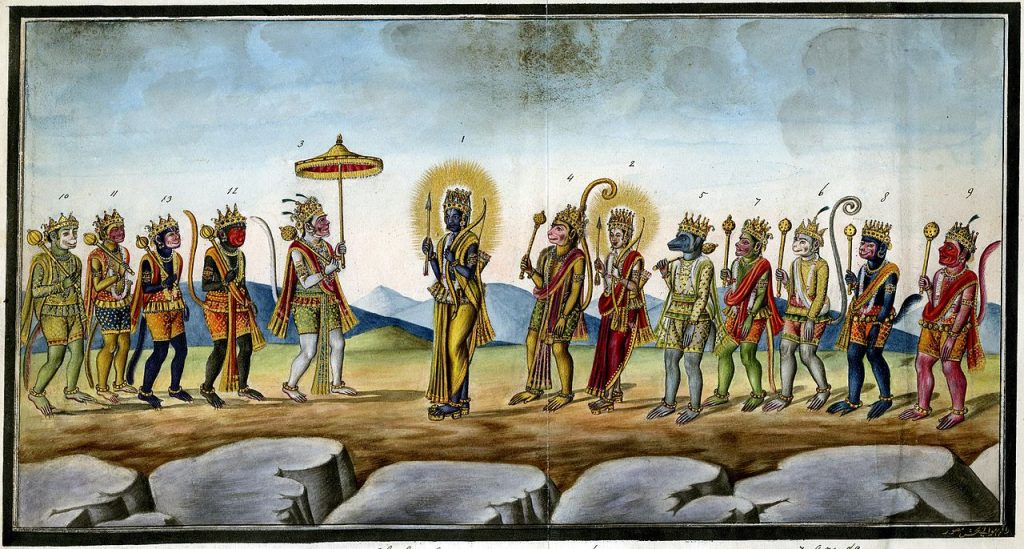 Vanara, BBy Unknown author - http://www.britishmuseum.org/research/search_the_collection_database/search_object_image.aspx?objectId=182857&partId=1&searchText=rama&fromADBC=ad&toADBC=ad&orig=%2fresearch%2fsearch_the_collection_database.aspx&images=on&numPages=10&currentPage=3&asset_id=283217, Public Domain, https://commons.wikimedia.org/w/index.php?curid=10106228