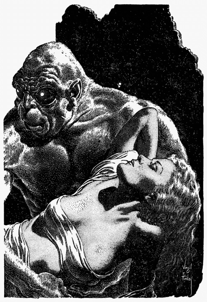 By Virgil Finlay - crop from File:The Time Machine by H. G. Wells (Famous Fantastic Mysteries, August 1950).pdf, Public Domain, https://commons.wikimedia.org/w/index.php?curid=82690053