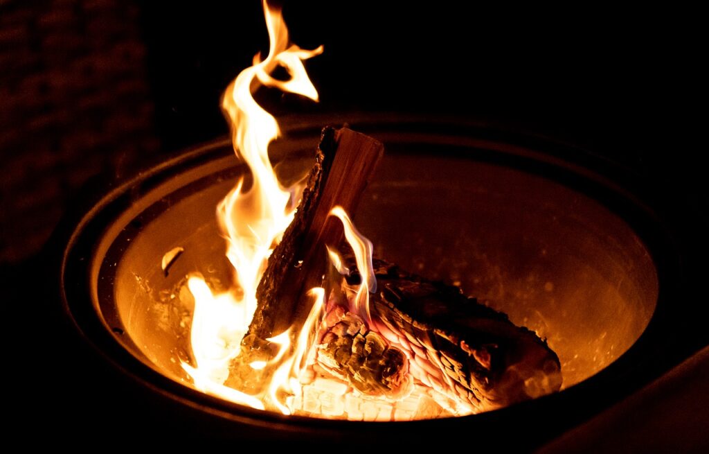 Fire Flames Firewood Fire Pit  - TheOtherKev / Pixabay, Domain, Brigit's Flame