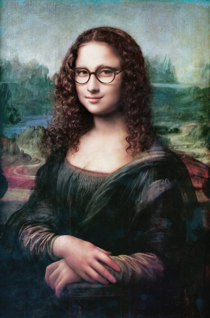 Mona Lisa Glasses Portrait  - 4355729 / Pixabay, Eyeglasses