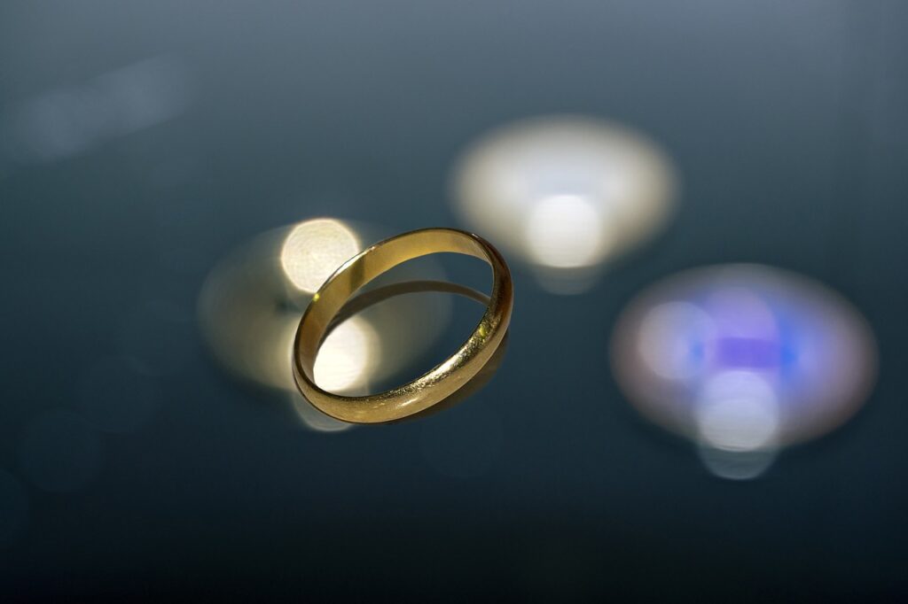 Ring Gold Jewelry Detail Blur  - AMDUMA / Pixabay. Ring of Blinking