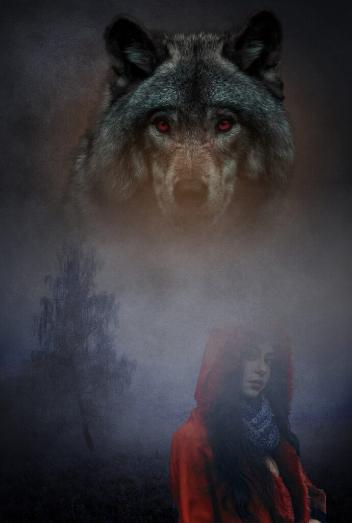 Wolf Woman Fantasy Girl Red Hoodie  - kennethburridge / Pixabay, Red Riding Hood