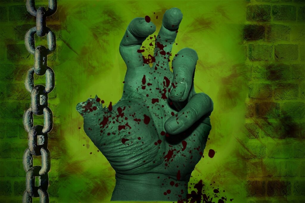 Zombie Hand Chain Horror Undead  - kalhh / Pixabay, Unliving Weapon