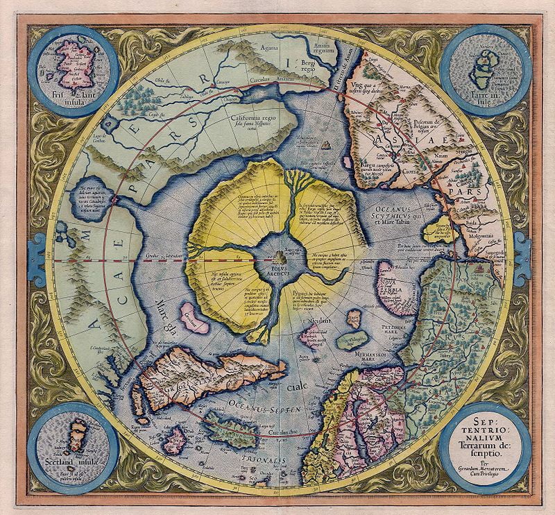 By Gerardus Mercator, with addition of data from Willem Barentsz voyages - Helmink Antique Maps, Public Domain, https://commons.wikimedia.org/w/index.php?curid=2065045, Hyperborean Giant