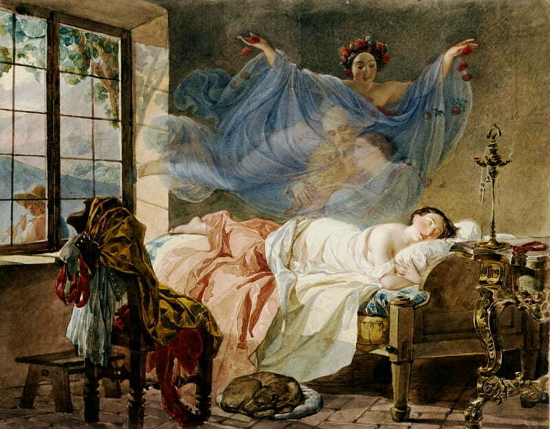 A Dream of a Girl Before a Sunrise c. 1830–33 by Karl Bryullov (1799–1852), Tonic of Wondrous Dreams