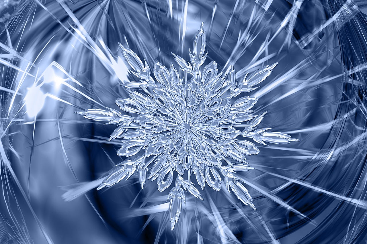Ice crystals representing the numbing cold of the Frostbite spell