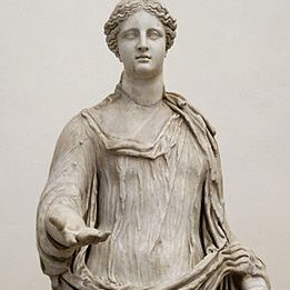 Demeter. Coarse-grained marble, Roman artwork; the head is a modern restoration.Goddess of agriculture and fertility