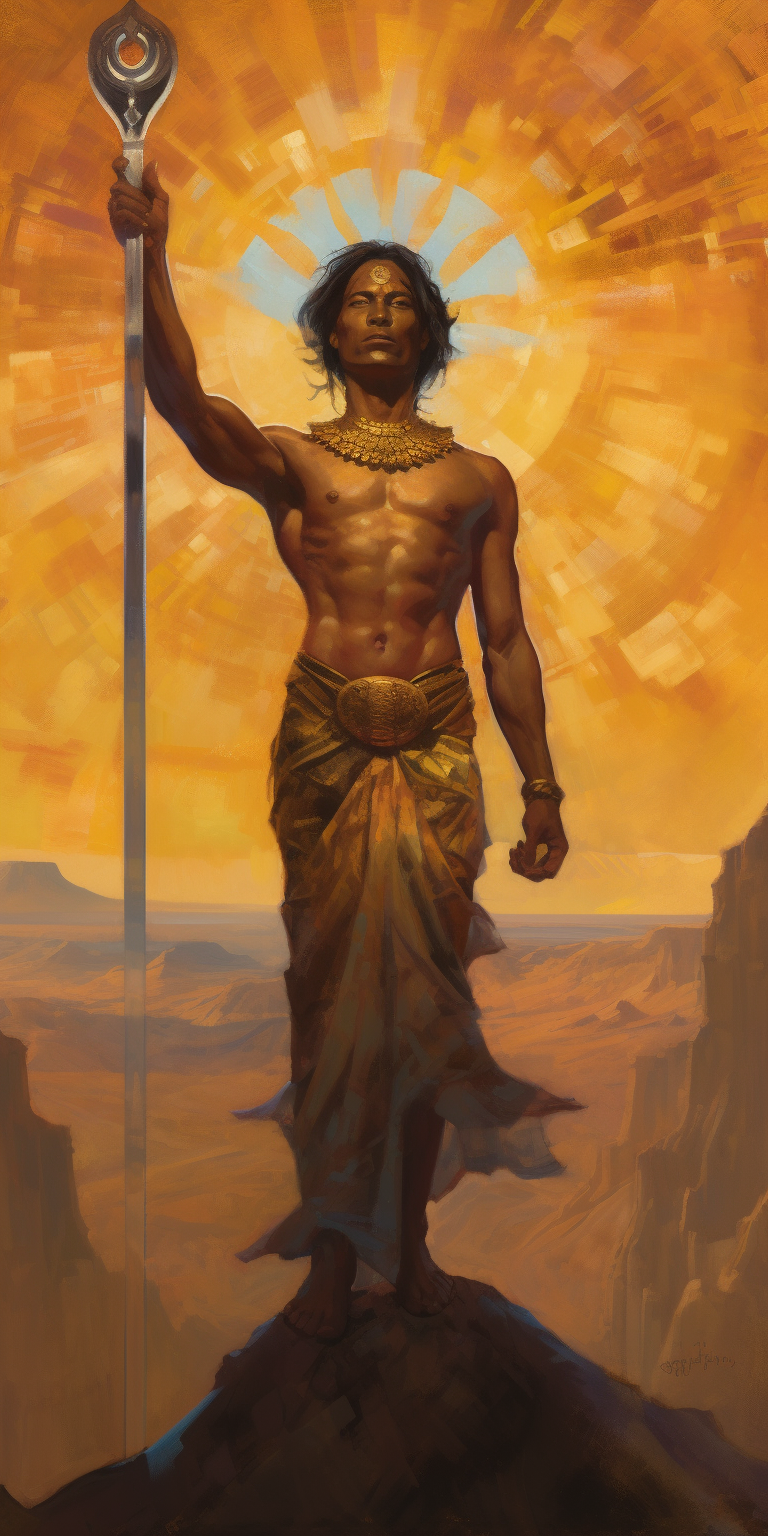 Shu, god of air holding sky and earth apart