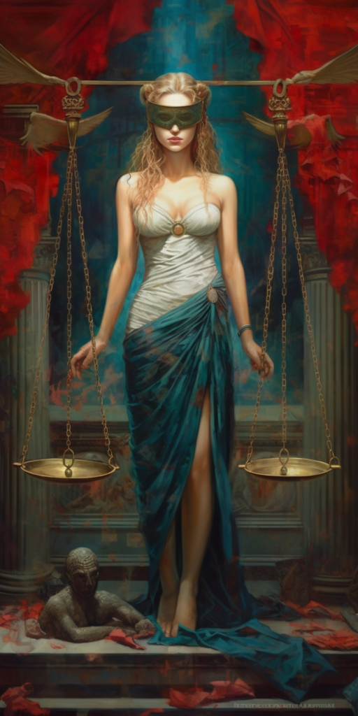 Themis, the Blind Goddess of Justice and divine order