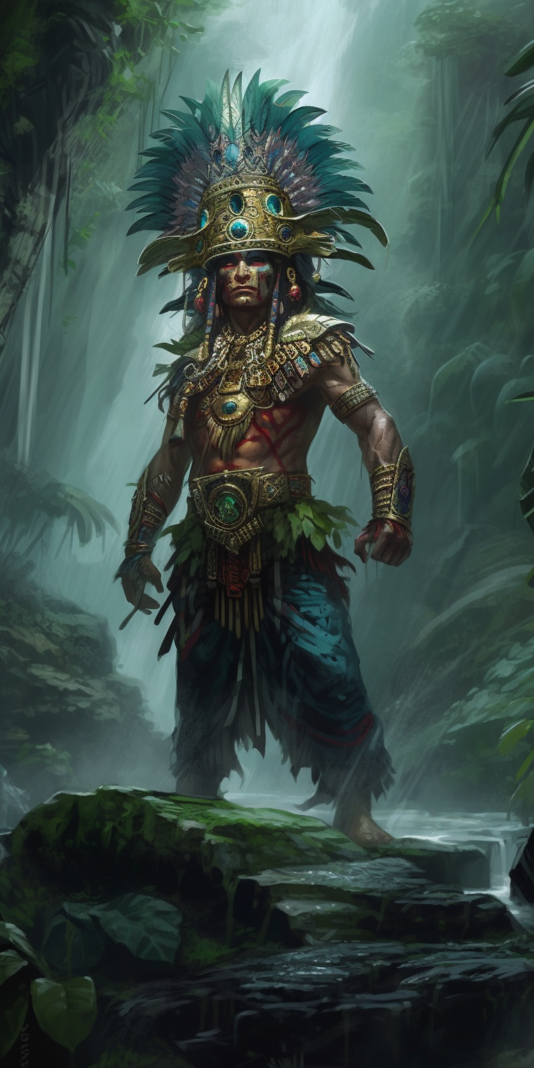 Tlāloc, ancient Mesoamerican rain and storm deity, bearing the goggle eyes and fangs of his sacred imagery