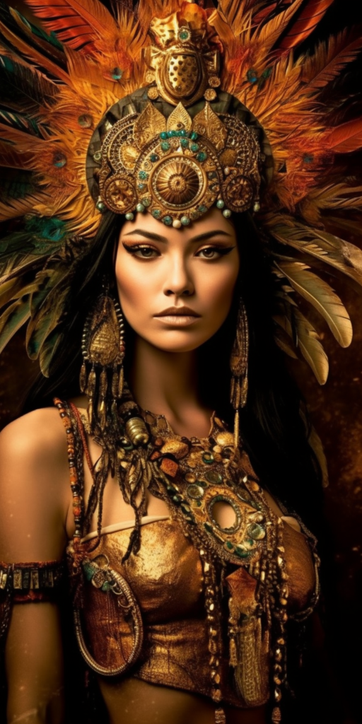 Xochiquetzal, goddess of love, beauty, fertility, and flowers