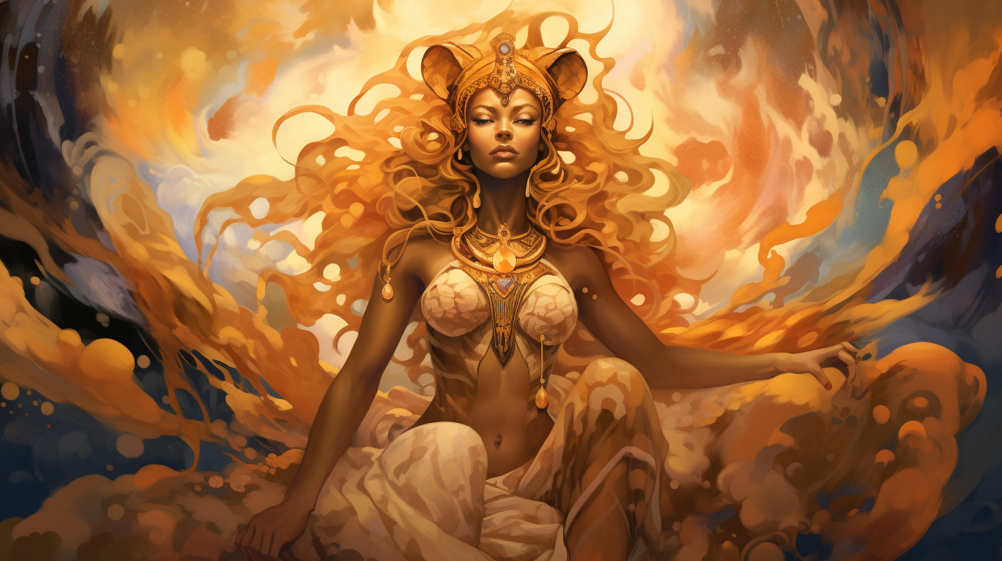 Tefnut, lioness goddess of moisture and rain